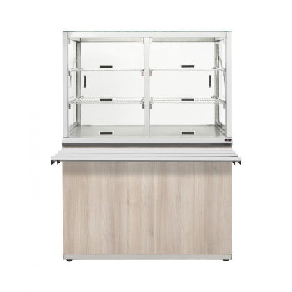 Прилавок нейтральный с витриной Luxstahl ПНВ-1200 Premium (нерж.)