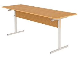 Стол для школьной столовой обеденный 6-местный для скамеек 6 г/р СТЛс6.6 (бук, м/к серый, квадратная труба)