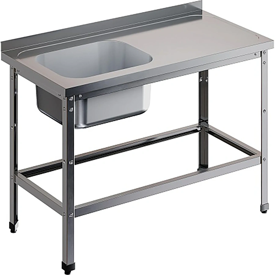 Ванна моечная цельнотянутая с рабочей поверхностью с бортом ВМЦР/1-10/6-БЛО-ЭН