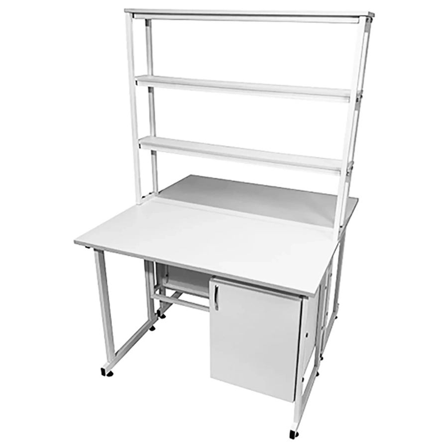 Стол лабораторный островной с надстройкой Сло 22.020 (белый)