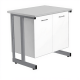 Стол-тумба СЛ-211 «Премиум» (корпус металл белый, столешница постформинг серый, каркас серый)