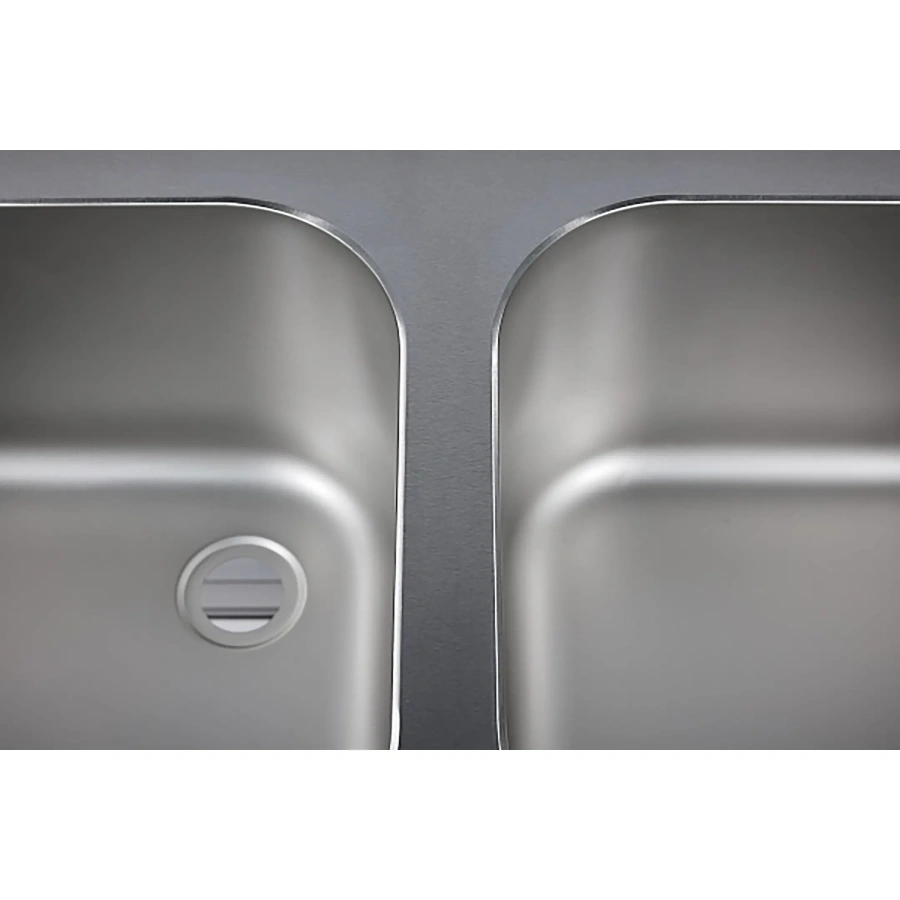 Ванна моечная двухсекционная цельнотянутая с бортом ВМЦ-2/10/7-Б