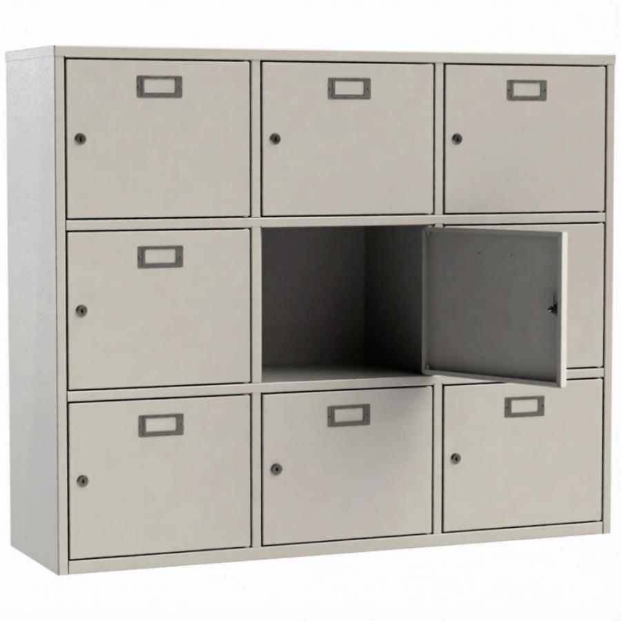 Шкаф для касок 9 ячеек (3 секции по 3 ячейки)