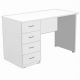 Стол рабочий с тумбой СрТ-5.1 (ЛДСП белый)