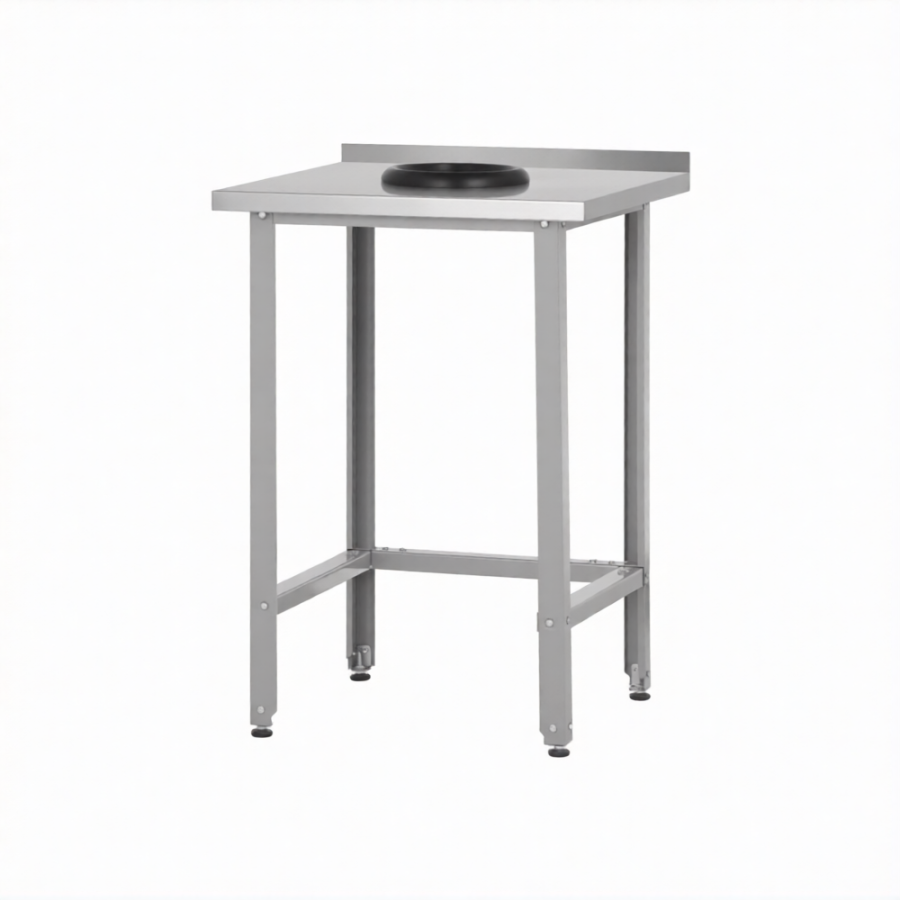 Стол СПРн 860х1500х700 «Norma Inox» сбор отходов, борт (полка-обвязка разб.; ножка проф., тр. 40)