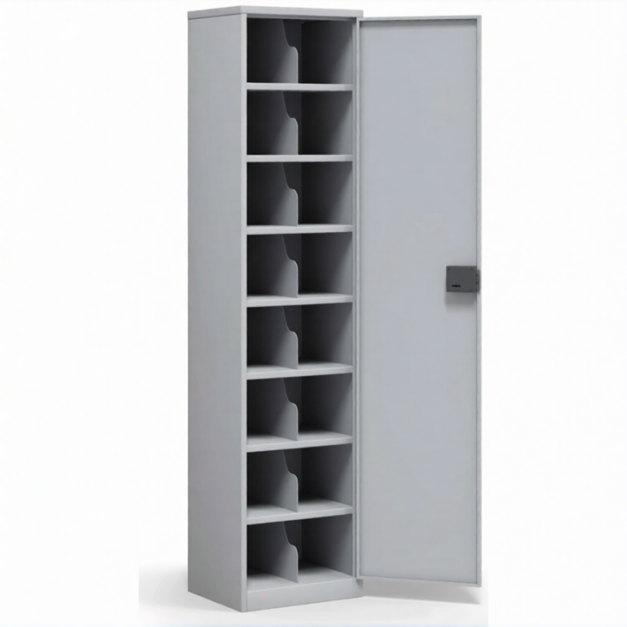 Шкаф для 16 противогазов ХПГ-16, с дверью (1870х470х380)