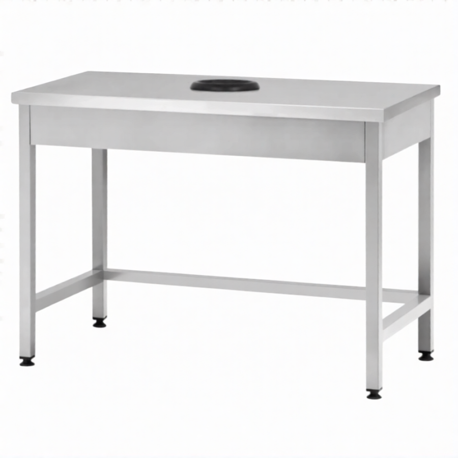 Стол производственный СПРп - 860х1200х700 «Profi Inox», сбор отходов (полка-обвязка)