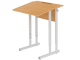 Стол с наклоном столешницы 10° школьный 1-местный 4-6 г/р регулируемый (бук, м/к серый, плоскоовальная труба)