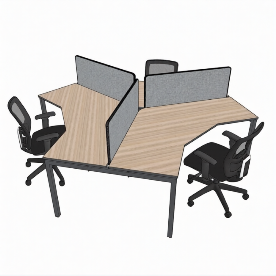 Рабочая станция 3М «НОРДЕН» 1200/600х1200/600х60° подстолье П 40x40 столешница 22 мм